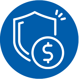 Money with shield icon